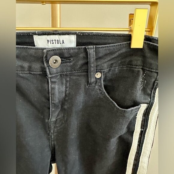 Pistola “Audrey” Black & White Stripe Skinny Jeans – Size 27 - Picture 6 of 6